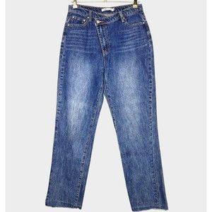 by Egreis Jeans Womens Medium Dark Wash Sawyer High Rise Straight Denim Pants